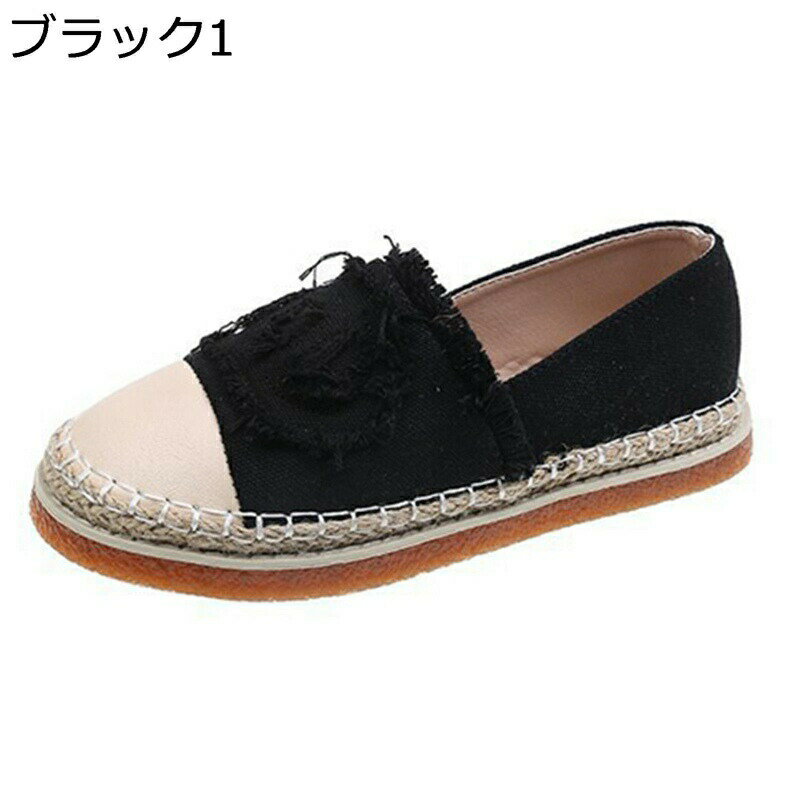 スリッパサンダル かかとなし ぺたんこ スリッポン キャンバス レディース 履きやすい 可愛いサンダル ..