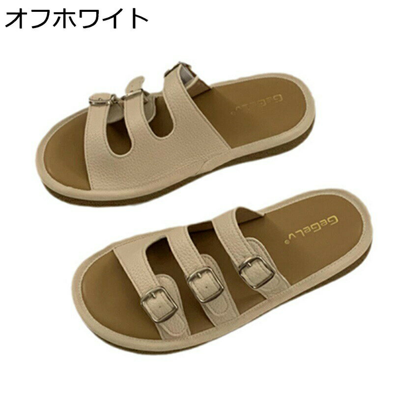 バックル スリッパ レディース ミュール サンダル ヴィンテージ 夏 シンプル フラット ラウンドトゥ オフィスサンダル 美脚 疲れにくい 滑りにくい 楽ちん 婦人靴 高齢者 お年寄り カジュアル