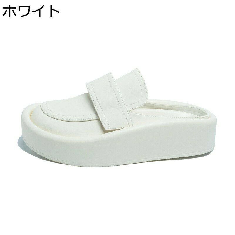 厚底 サボサンダル レディース ミュール サンダル ローファー プラットフォーム スリッパ 通気 柔らかい 身長up カジュアル スリッポン かかとなし クッション性 軽量 楽チン ツヤ消し エナメル
