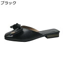 ローファー レディース スクエアトゥ かかとなし ミュール サンダル サボサンダル 蝶結び ラインストーン飾り 可愛い おしゃれ チャンキーヒール オフィスサン...