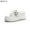 本革グルカサンダル レディース ウェッジヒール バックル 編み込みストラップ サンダル 厚底サンダル ミュール サンダル かかとなし プラットフォーム 編みサン...