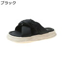 クロスストラップ スリッパ プラットフォーム レディース 厚底 ミュール サンダル 滑りにくい クッション性 滑り止め 耐摩耗性 疲れない 脱ぎ履きやすい 身長アップ 防水性 疲れにくい