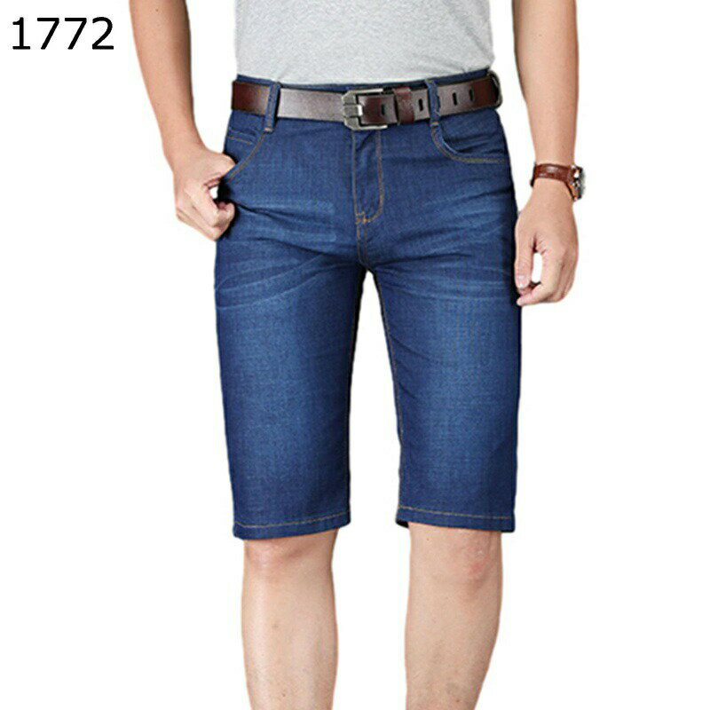 薄手 ストレッチデニムパンツ メンズ ショートパンツ ハーフ 半ズボン 夏 デニム風 紳士用 フォーマル 30代 40代 ベルトなし 半パン ショーツ おおきいサイズ カジュアル ビジネス 普段着 男性