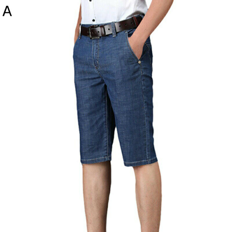 ストレッチデニムパンツ ハーフ ショートパンツ 五分丈 メンズ 薄手 ビジネス フォーマル 半ズボン ショーパン 着心地よい おおきいサイズ 30代 40代 50代 男性用 ベルトなし 釣り アウトドア 夏