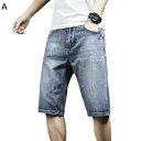 デニムハーフパンツ ストレッチ 夏 薄手 メンズ 5分丈ズボン ショートパンツ 大きいサイズ ストレート ゆったり ファッション 着心地よい 快適 通気性 洗濯...