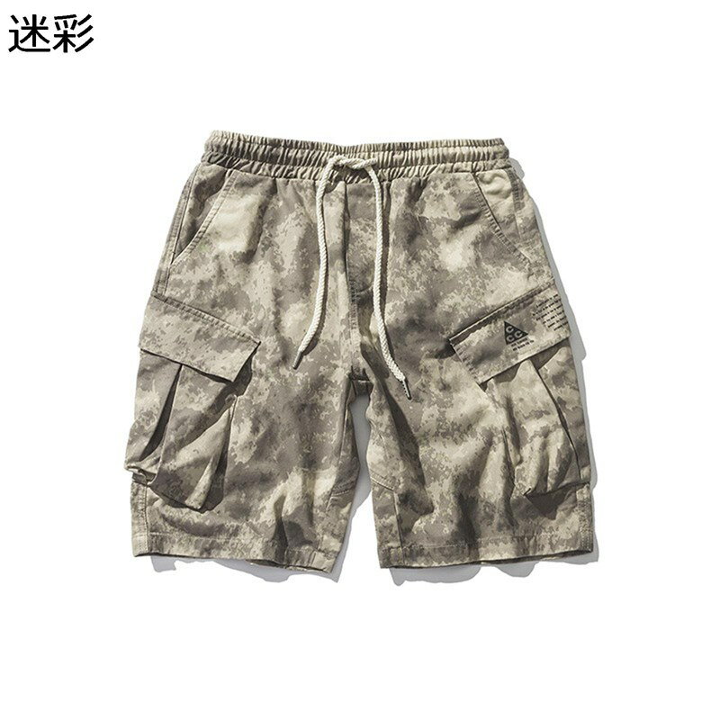 メンズ 5分丈 膝下 迷彩 カーゴパンツ 半パンツ チノパン 軍パン ヒモ仕様 ラージポケット ウエストゴム 涼しい 春夏着 カモフラ ヒップホップ 蒸れない 吸汗 軽い 快適 おしゃれ 短め 男性用 登山着