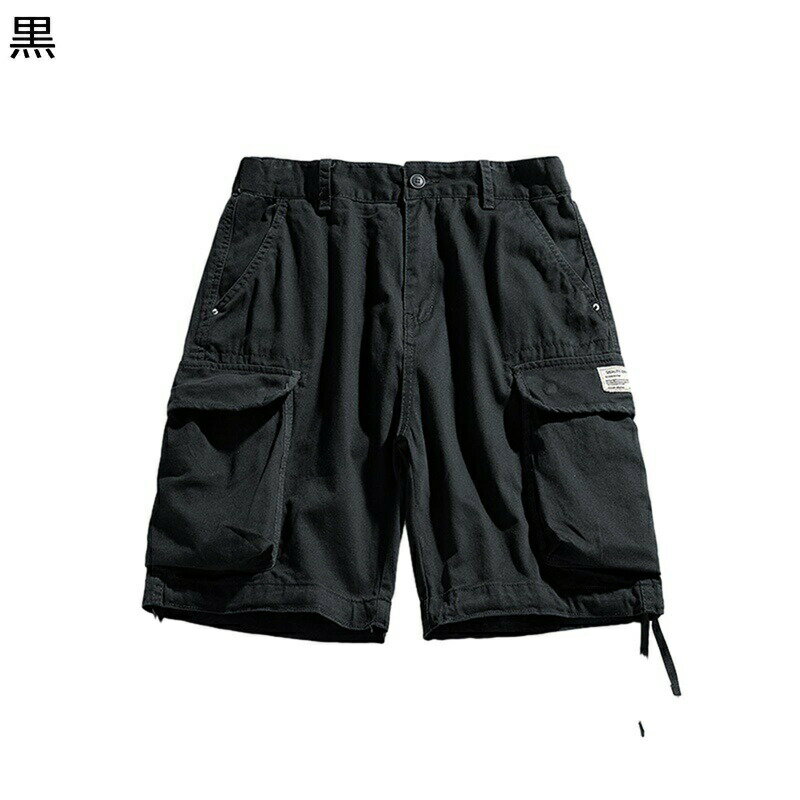 カーゴパンツ 半ズボン 綿100% メンズ 小さいサイズ 五分丈 マルチポケット 裾リブ 大容量ポケット 短..