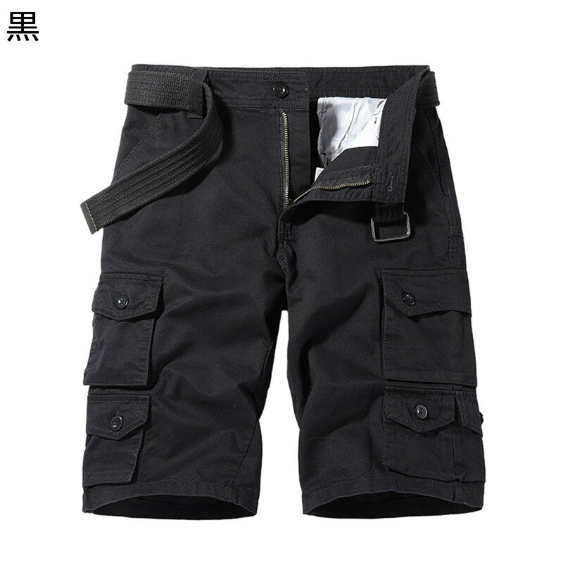 ハーフパンツ カーゴパンツ メンズ 短パン マルチポケット ベルト付き 前開きジッパー トレーニングパンツ 春 夏 ヒップホップ 原宿系 汗染み防止 軽快 吸汗 良い肌触り 軽量 通気 普段着 お出かけ