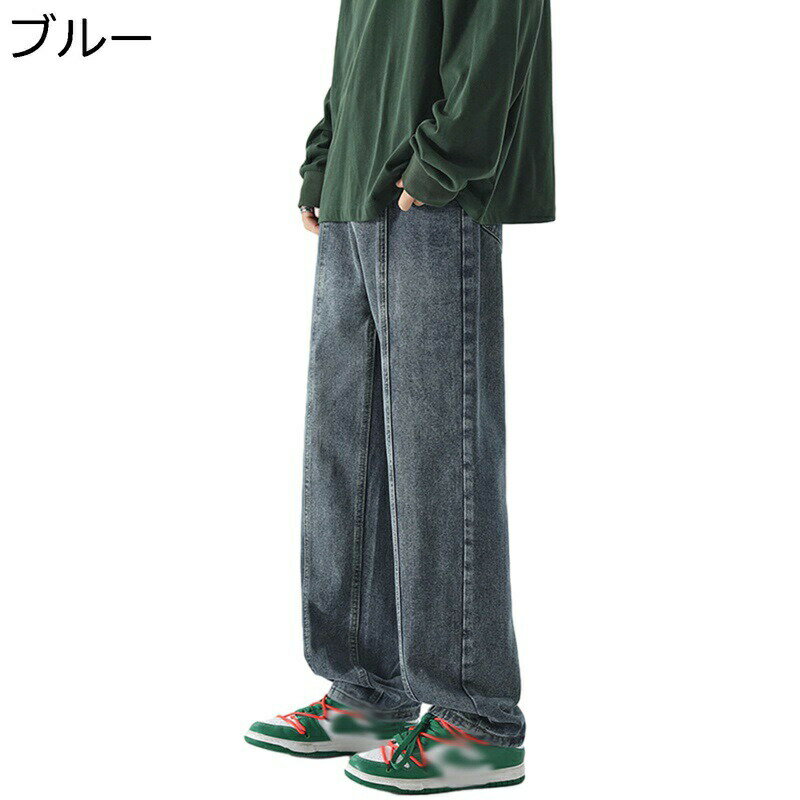 楽天kcreateメンズジーンズ ジーパン デニムパンツ ストレート アメカジ おしゃれ ワイドジーンズ 大きいサイズ レトロ ゆったり カジュアル 耐久性 通気 着心地が良い ストリート 普段使い 通学 日常 旅行 オールシーズン