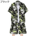 花柄シャツ 半袖 ハワイシャツ 3xl アロハシャツ メンズ カジュアルシャツ シャツ 上下セット ショートパンツ 折り襟 春秋夏着 サーフ系 軽い 涼しげ 吸...