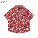 アロハシャツ 総柄 派手シャツ ビーチシャツ メンズ 半袖 メンズファッション 春夏 秋 ラペル ゆったり 古着風 細身 原宿風 耐摩耗 肌触り良い リゾート ...