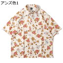 アロハシャツ 前開き メンズ ビーチシャツ 半袖 夏物 テディベア柄 総柄シャツ 大きいサイズ 日焼け止め 通気速乾 UV対策 ボタンダウン 薄い 軽い シンプ...