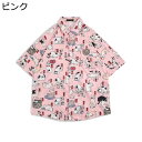 メンズ アロハシャツ ビーチシャツ 半袖 総柄シャツ 前開き ねこ柄 夏服 ゆったり 通気 速乾 日焼け止め 柔らかい 耐摩耗 大人 コーデ ボタンダウン リゾ...