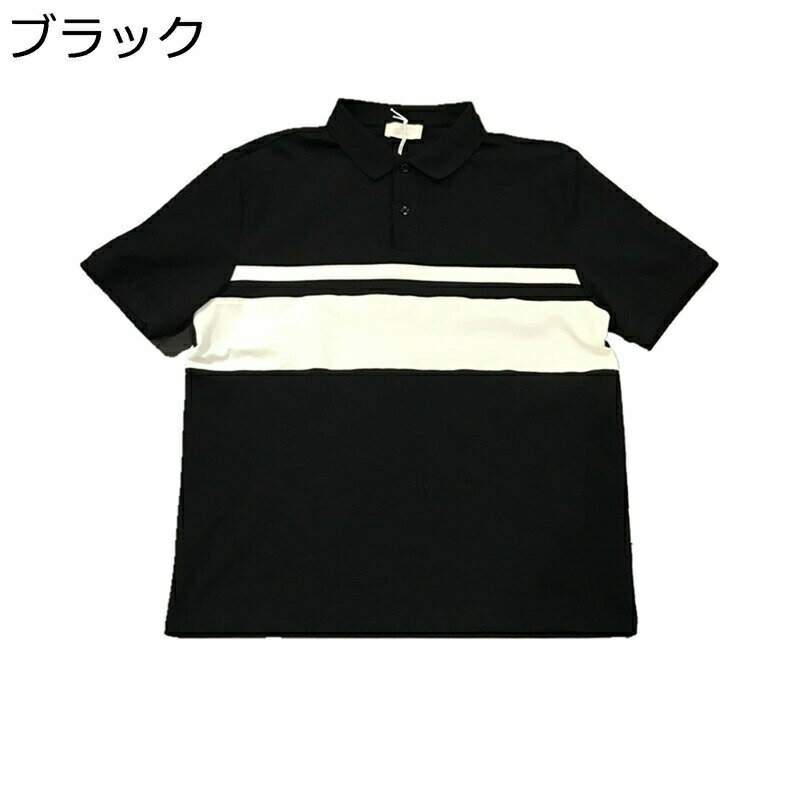 メンズ ポロシャツ 半袖 夏 ストライプ バイカラー 伸縮性 通気性 速乾 ゆったり ノーアイロン フィット 大きいサイズ 普段着 オシャレ カジュアル
