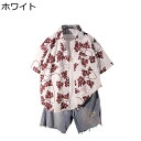 アロハシャツ 派手シャツ ビーチシャツ メンズ 半袖 夏 3点セット 花柄 プリント 快適 耐久 着心地いい ハワイ風 ゆったり カッコいい オシャレ 青年 通...