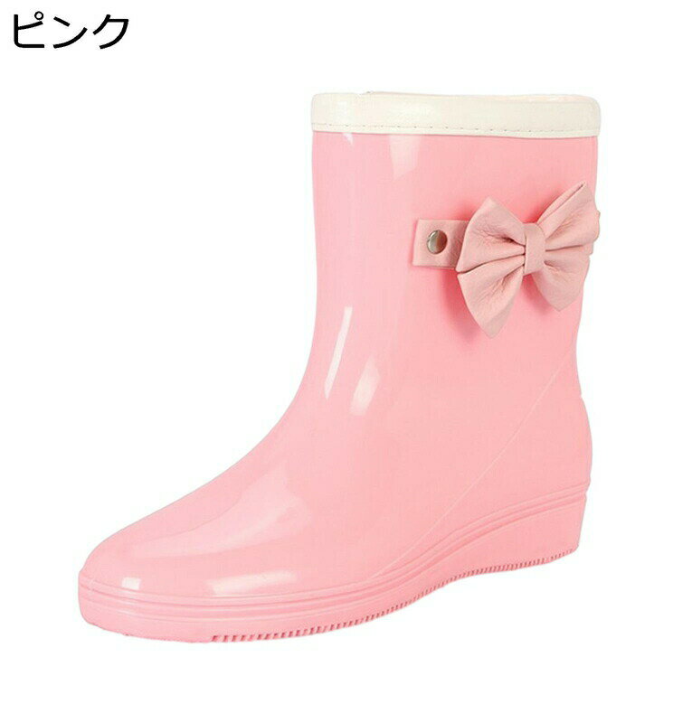 レディース 蝶結び コットンカバー もこもこ リボン レインブーツ 可愛い レインシューズ 撥水加工 防滑 通気 履き心地 ビジネス 雨靴 春 夏 秋 冬 ファッション かわいい 台風 梅雨 雪用