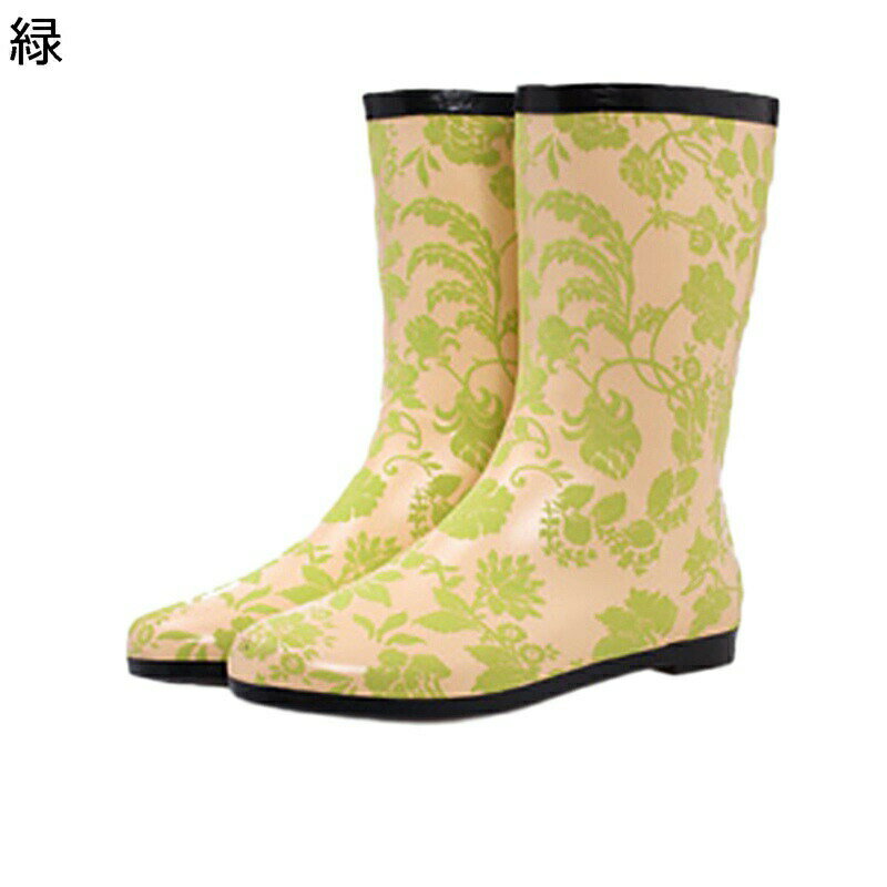 レインブーツ 花柄 PVCブーツ 花 プリント れいんしゅーず レディース ロング 長い 防水性 疲れない コンフォート ノンスリップ 通気性 ファッション 普段用 春靴 夏靴 秋靴 雨 豪雨対策