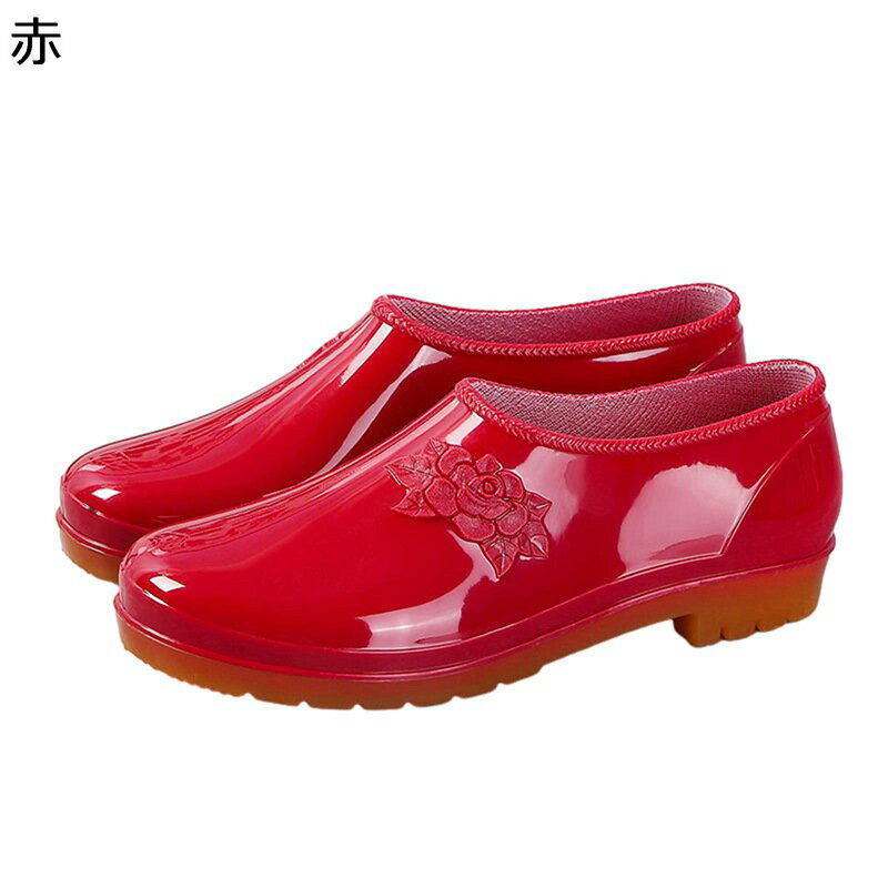 レインブーツ 短靴 花 PVC れいんしゅーず レディース 作業靴 雨靴 短め ショート 防水性 滑りやめ 軽量 簡潔 雨靴 四季適用 かわいい オシャレ 登山 トレッキング 台風 雪 豪雨対策