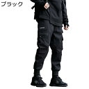 カーゴパンツ メンズ ストリート系 ロングパンツ 春秋 厚手 青年 英字柄 プリント 耐摩耗 カジュアルパンツ 機能風 ゆったり おしゃれ カッコイイ 調整紐 マルチポケット お出掛け 旅行