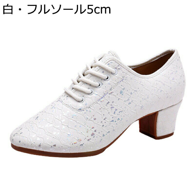 社交ダンス シューズ 総柄 ダンス シューズ メンズ ラテン レースアップ レディース 踊り エレガント お洒落 ヒール5cm PUレザー ブロックヒール 疲れにくい い 通気性良 男女通用 各種ダンス 練習用 室外用