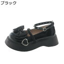 ロリータ 靴 レディース パンプス リポン 厚底 エナメル アンクルストラップ ハート形 サブカル ゴスロリ 地雷系 パンク 艶 5CMヒール メリージェーン 定番 ロリータシューズ ロック 舞台