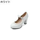 大きいサイズ パンプス レディース ポインテッドトゥ 7.5CM チャンキーヒール プラットフォーム アンクルストラップ 春秋 オシャレ パーティー 通勤 仕事 日常 披露宴 ハイヒール 無地