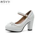 ロリータ パンプス 大きいサイズ レディース チャンキーヒール リポン 8.5CM アンクルストラップ ポインテッドトゥ プラットフォーム 茶話会 姫系 お嬢様 定番 日常 通勤通学 アイドル