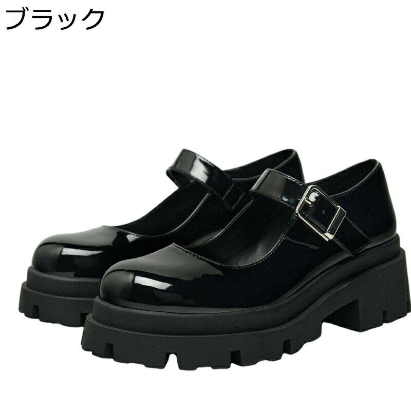 小さいサイズ パンプス レディース 厚底 バックル メリージェーン プラットフォーム ラウンドトゥ 春夏..