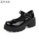 パンプス レディース チャンキーヒール 厚底パンプス ロリータ ローカット ストラップパンプス 革靴 プラットフォーム 大きいサイズ シンプル カジュアル 柔らかい 身長アップ 痛くない 軽い