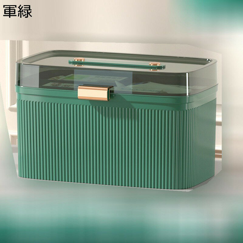 薬箱 薬ボックス 救急箱 応急ボックス ケース 薬入れ 北欧風 2層 おしゃれ クリア蓋 薬 くすりいれ 小物収納 くすり整理 小型薬 携? 防災 収納用品ボックス 小物入れ 多機能 密閉 防湿 高齢者 子供