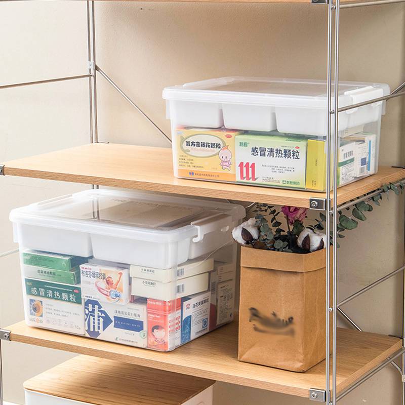 救急箱 透明 応急ボックス 薬箱 ケース 薬入れ 薬 ピルケース くすりいれ くすり整理 大容量 整理 一週間 1日2回 おしゃれ 軽量 薬用 応急処置 小物入れ 多機能収納 ケース 密閉 防湿 学生 高齢者
