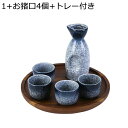 酒器 5点セット 酒盃 グラデーション とっくり おちょこ 冷酒杯 清酒 ボトル 徳利1個 ぐい呑み4個セット 温酒用 トレー付き 陶磁器 ヴィンテージ シンプ...
