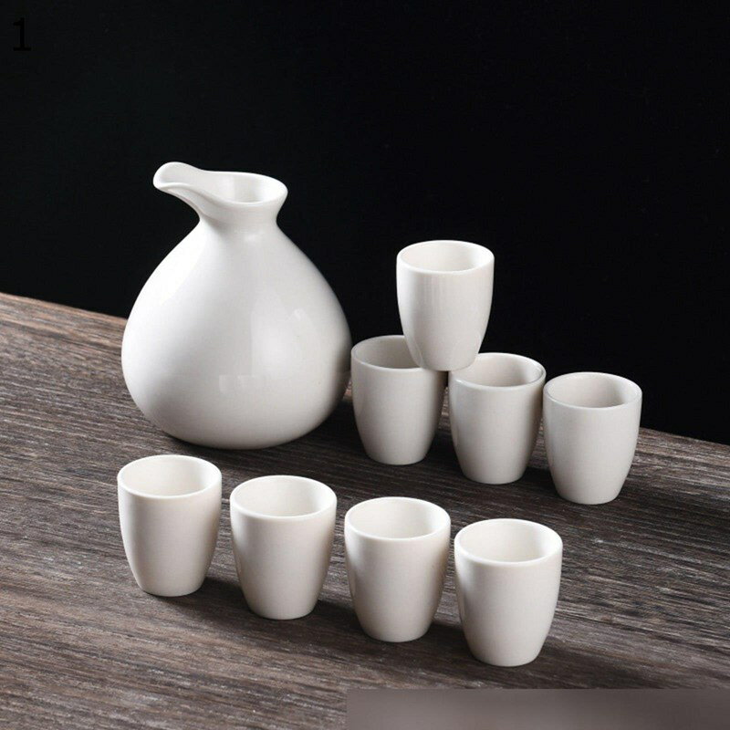 8点セット 盃 徳利1個 ぐい呑み7個セット 手作り 絵柄 酒水差し 酒器 ぐい呑み とっくり おちょこ 電子レンジOK セラミック シンプル 和風 お洒落 おしゃれ 引っ越し祝 清酒 居酒屋 家庭用 来客 ギフト