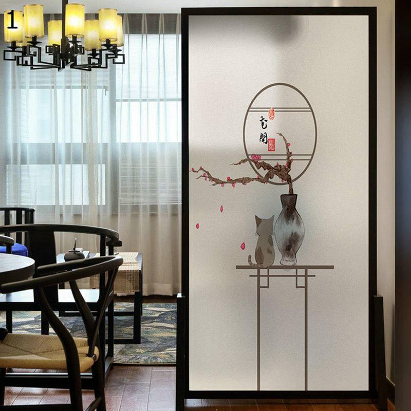 花柄ガラスシート 窓用 フィルム ガラス 断熱シート 目隠し 窓マジックミラーフィルム 静電気による接着 外から見えない窓フィルム 水だけで貼れる お風呂 リビングルーム ベランダ