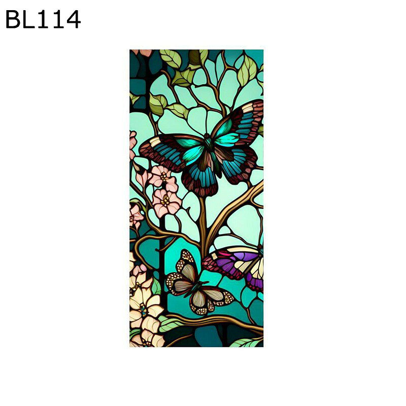 花柄ガラスシート 窓フィルム ガラスシート 葉 蝶 見えない プリント 静電貼り ヨーロッパ教会 外から見えない窓フィルム 貼ってはがせる 水で貼る 風呂場目隠しシート 寝室 お風呂