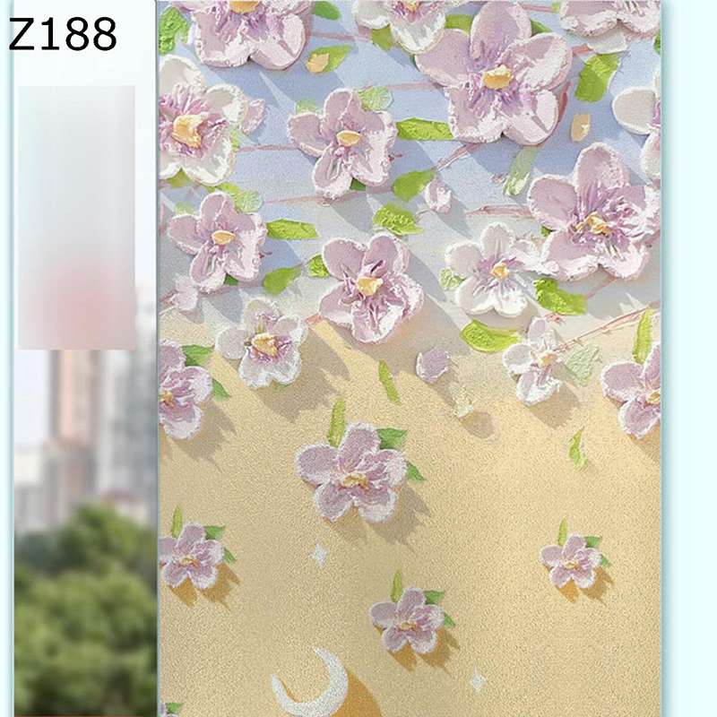 すりがらすシート 花柄 花柄ガラスシート 窓ガラスフィルム 目隠し 窓飾りシート 静電貼り 外から見え..