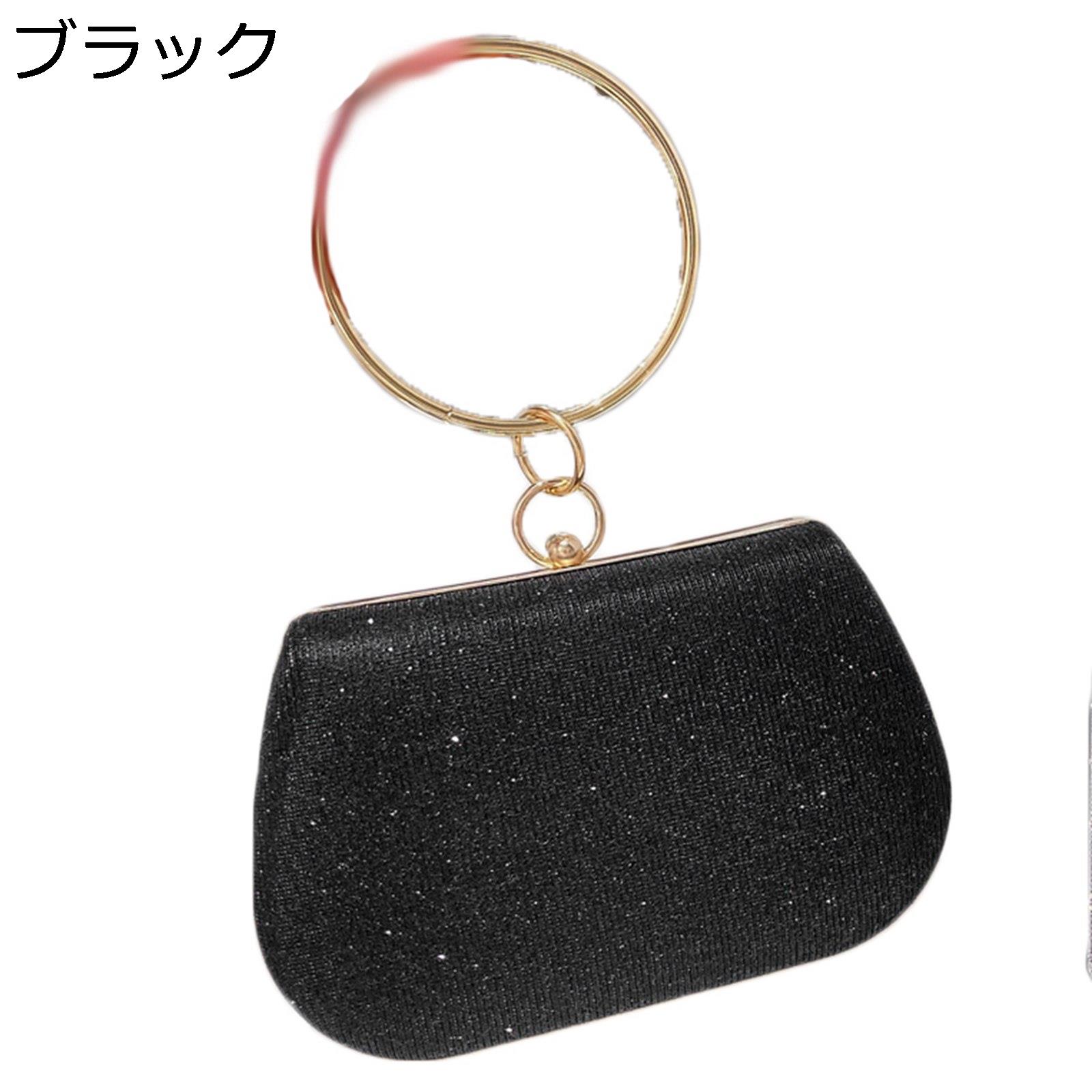 楽天kcreateパーティーバッグ キラキラ 円形手提げ レディース クラッチバッグ 結婚式 黒 シルバー ピンク ゴールド 小さめ がま口 ラインストーン 可愛い おしゃれ フォーマル 卒業式 レディース 2way