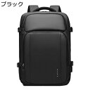 ビジネスリュック ラップトップバック USBケーブル付き 大容量 防水 15.6インチ PCラップトップバック 軽量 バックパック スクエア型 耐摩耗性 多機能リュック 通勤 出張 通学 ユニセックス(4)