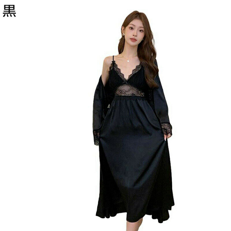 レディース キャミソール ルームワンピース レース Vネック 蝶?び 胸パッド付き リボン 寝間着 寝巻き ..