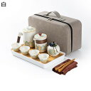 急須セット 山水柄 金描き ティーセット 茶具セット 4客セット 湯呑みセット 緑 白 黒 ケース付き 茶葉収納 茶器揃 功夫茶 茶缶 茶道 和風 工夫茶 湯飲...