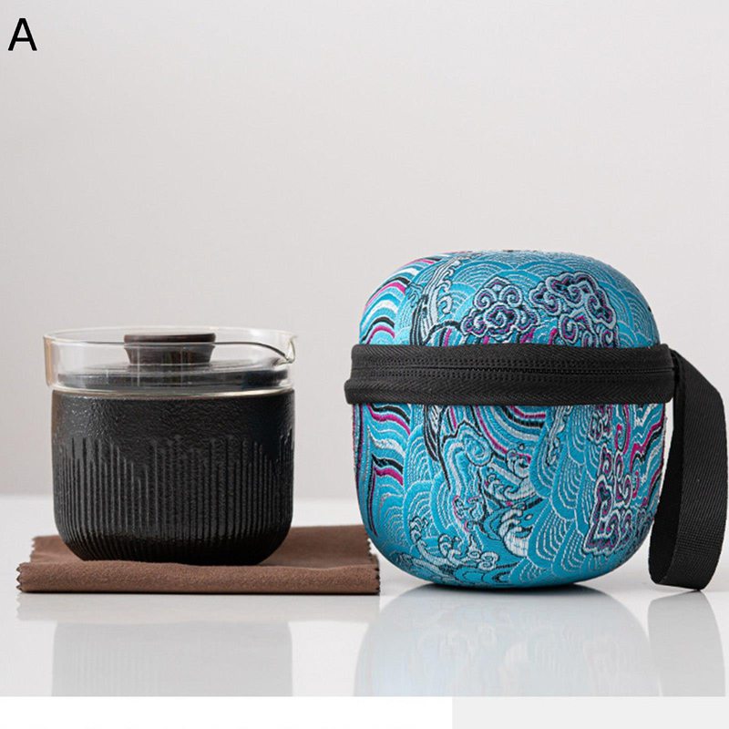 ティーカップ 急須 1客セット ティーポット 旅行セット 陶磁器 茶こし付 コンパクト ポータブル 茶葉入..