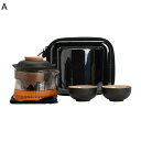 陶器製ティーセット 4個セット 耐熱ガラス 茶器セット 急須 湯呑みセット 旅行 麦茶ポット ティーカップ 茶器揃な お茶出し 超軽量 モダン シンプル 茶道 ...