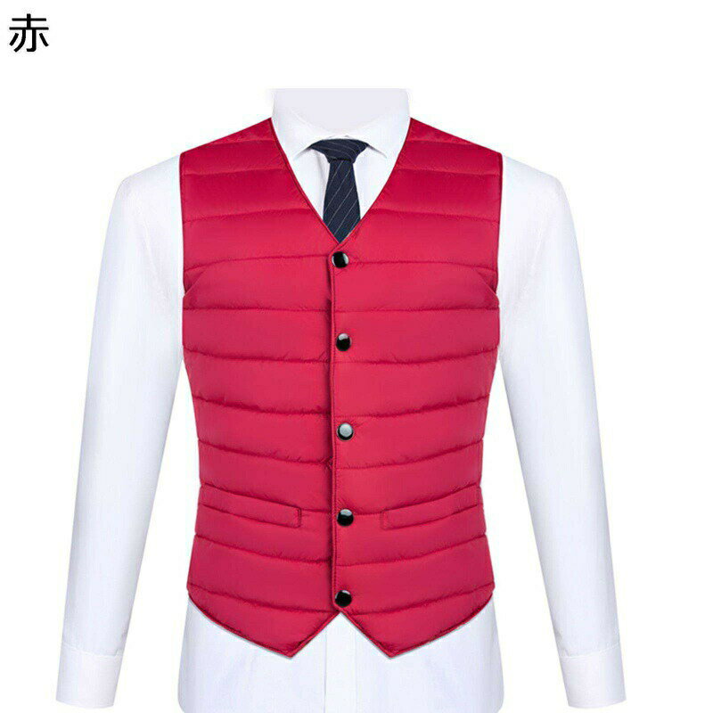 ダウンコットンベスト M-5XL ジレ ボタン付き メンズ 大きいサイズ Vネック 綿入れ ベスト 軽量 チョッキ 無袖ベスト 暖かい 秋冬 軽量 オフィス ビジネス 事務 発表会 お受験 卒園式