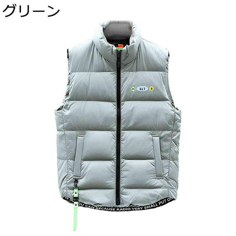 楽天kcreateダウンベスト メンズ 秋冬ベスト フェザー 重ね着 袖なし チョッキ 厚手 防風 防寒対策 暖か あったかい 立ち襟 ショート カジュアル スポーツ 軽量 大きいサイズ アウトドア 釣り ウオーキング 普段着