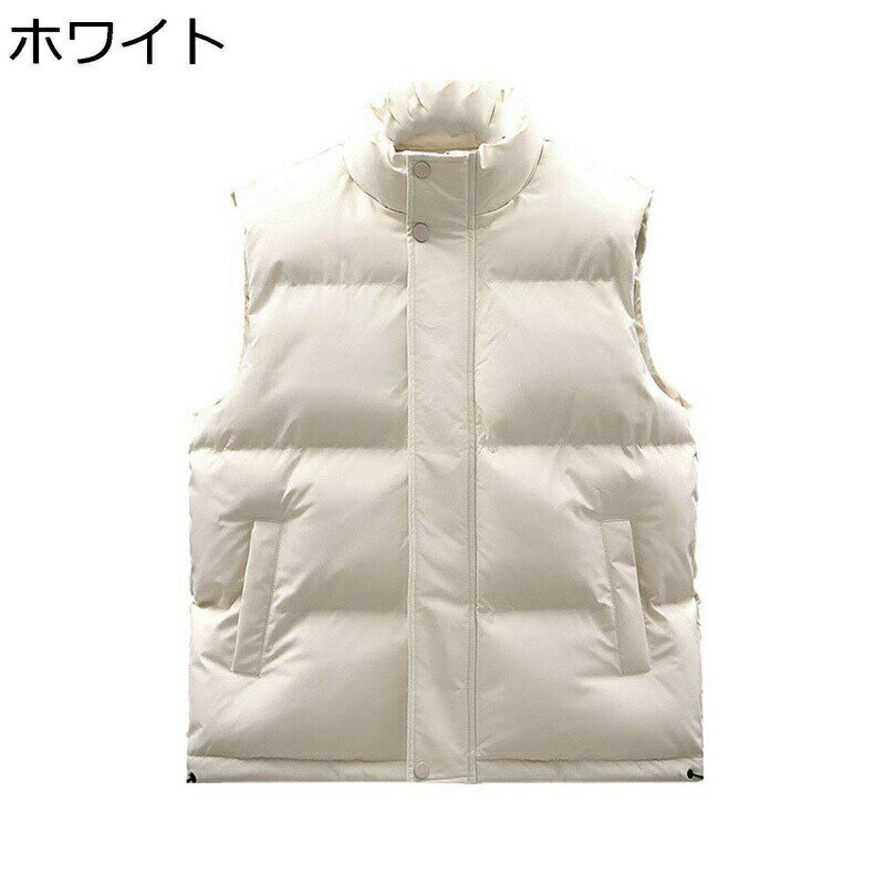 中綿ベスト ダウンコットンベスト メンズ 冬用ベスト 大きいサイズ 無地 立ち襟 カジュアル 秋冬 厚手 防寒着 保温性 ゆったり 暖かい 袖なしダウンジャケット 冬物 通勤 通学