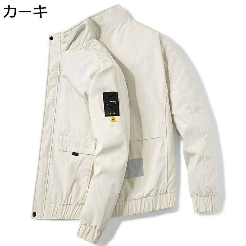 ジャケット メンズ カジュアルジャケット ジャンパー ゆったり 大きいサイズ スタンドカラー 韓国風 おしゃれ 英字柄 防寒 防風 バイクジャケット ストリート カジュアル ブルゾン アウター