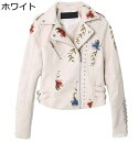ライダースジャケット レディース 花柄 長袖 革ジャン 非対称ジッパー フェイクレザー ダブルカラー ショート丈 クール 細身 モトジャケット プリント 大きいサイズ 秋冬 上質 防風 ピーコート