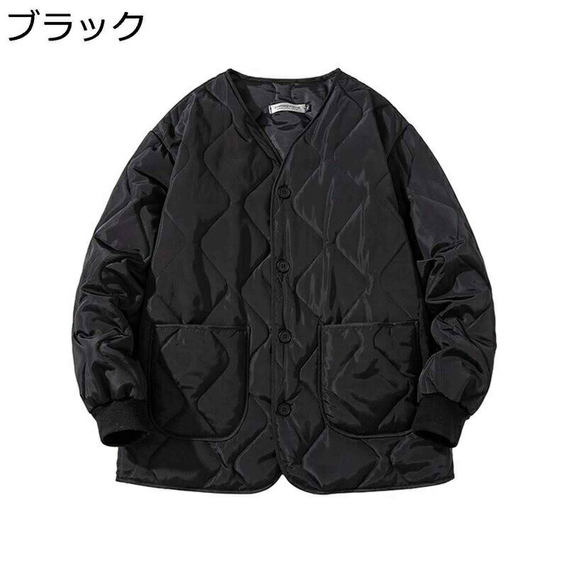 中綿コート メンズ 大きいサイズ キルティング ブルゾン 長袖 M〜4XL 襟なし ユニセックス ポゆったり ブルゾン 中綿入り ダウンジャケ..
