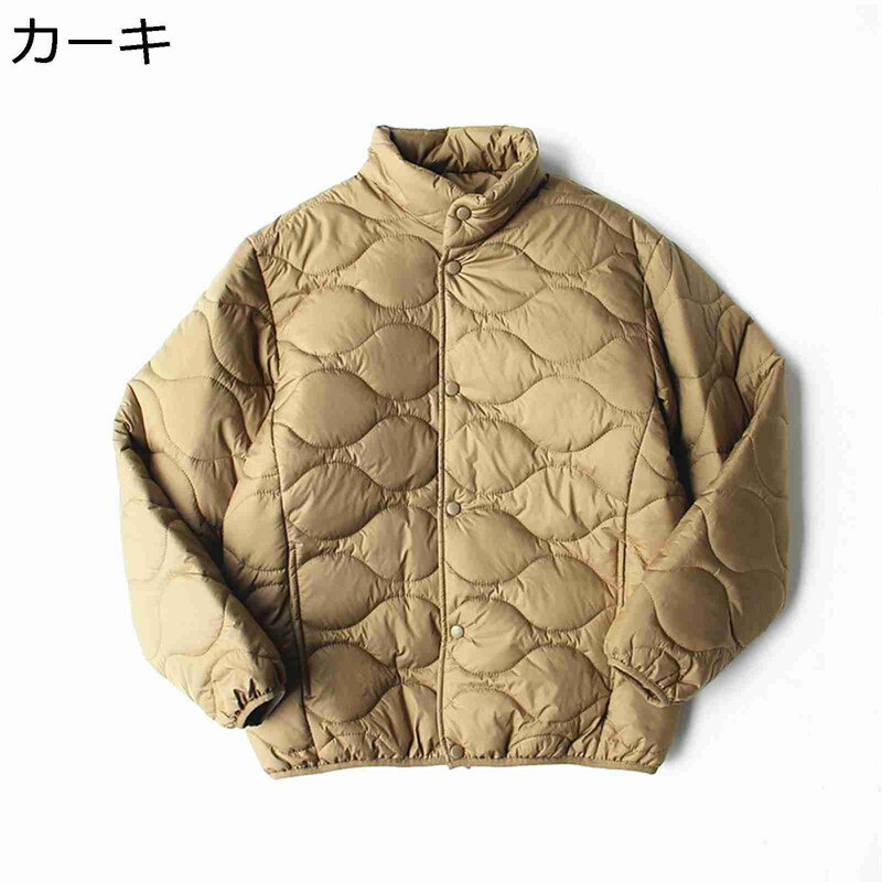 キルティング ブルゾン メンズ ダウンジャケット 中綿コート ステンカラー 長袖 ス...