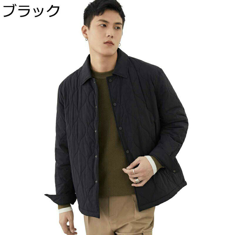 キルティング メンズ ダウンジャケット 中綿コート 防寒ジャケット ラベル 長袖 ゆったり S〜3XL 立ち襟 防寒着コート アウター 冬服 防寒ウェア 秋冬 トップス ふわふわ 保温 真冬